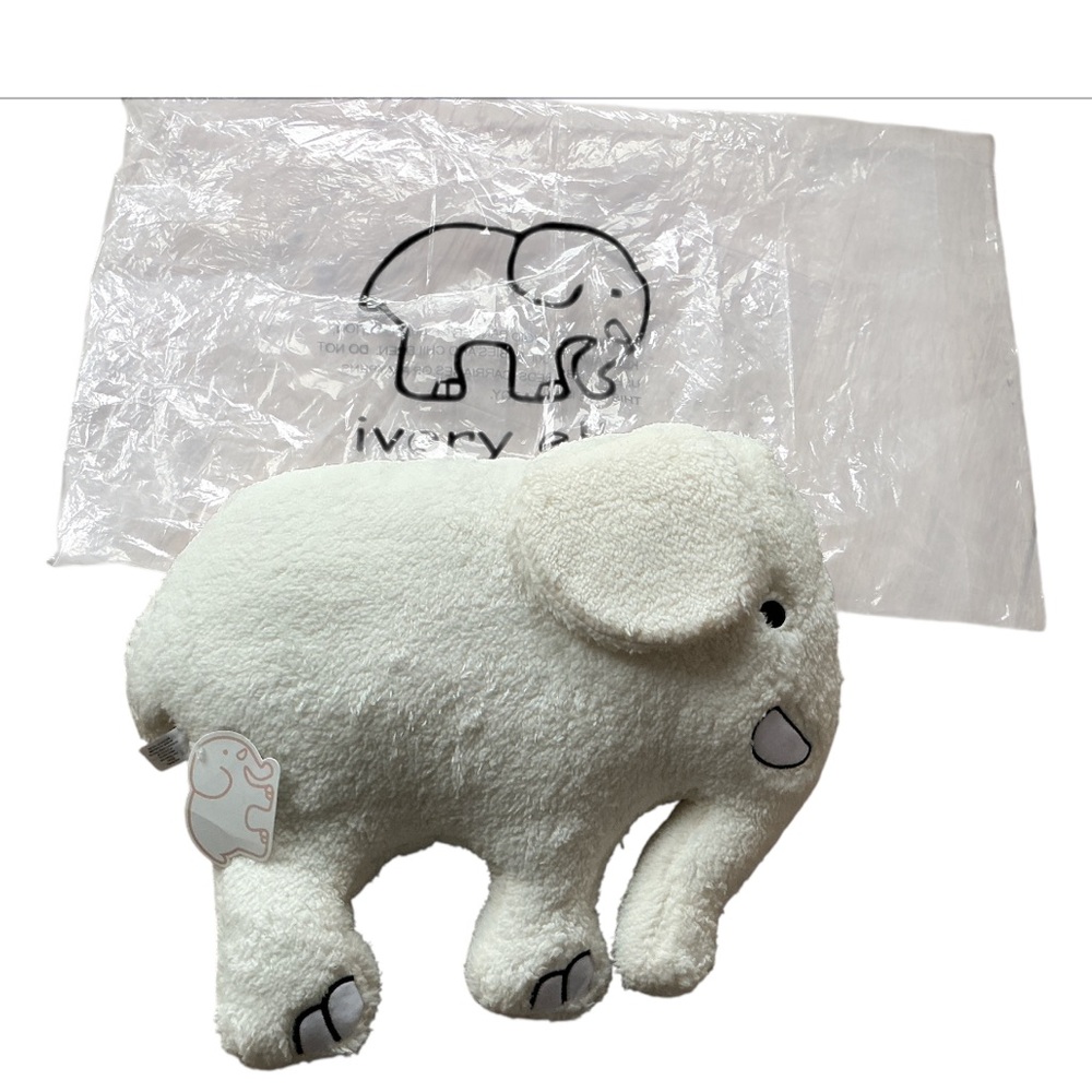 Ivory Ella Elephant Plush Large Pillow NWT - Picture 2 of 4